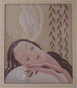 Item #04-1236 Art Deco lady sleeping, facing left. Leo Saalk