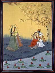 Item #04-1332 Lovers and two attendants. Pichwai artist