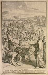 Item #04-1432 The Israelites Gather Manna in the Wildernesse. Joseph Mulder, after G. Hoet