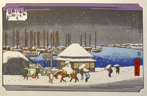 Item #04-1693 Japanese Snow Scenes. Hiroshige