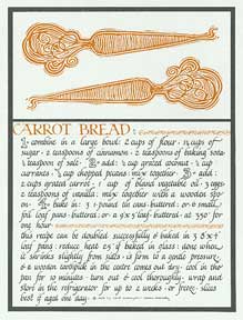 Item #05-0112 Carrot Bread from Thirty Recipes Suitable for Framing. David Lance Goines