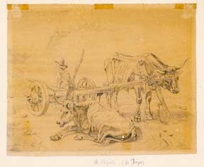 Item #05-0130 Napoli. [Two drawings of Farmers and Farm animals]. Jaeger