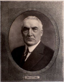 Item #05-0336 Engraved portrait of Warren G. Harding. Warren G. Harding