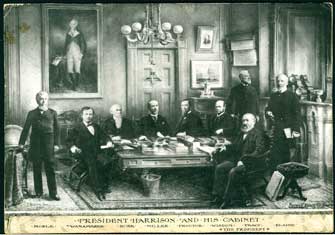 Item #05-0378 Portrait of Benjamin Harrison and his cabinet. James P. Weston.