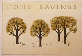 Item #05-0633 Trees. Design for entrance to Home Savings , Walnut Creek, CA (now Chase). Millard...