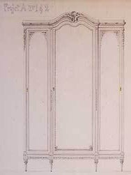 Item #05-1097 Grands Appartements. Projet A. Nos. 1 & 2. Menuiserie d'Art - Meubles de...