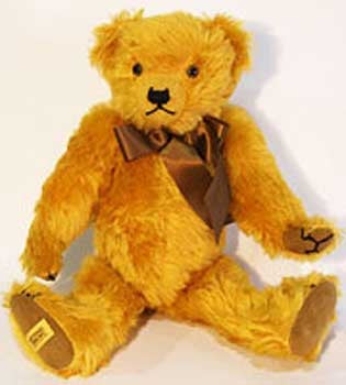 Item #05-1708 Merrythought golden-orange mohair teddy bear. Merrythought Ltd