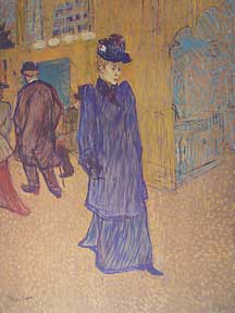 Item #05-1750 Jane Avril Leaving the Moulin Rouge. Henri de Toulouse-Lautrec