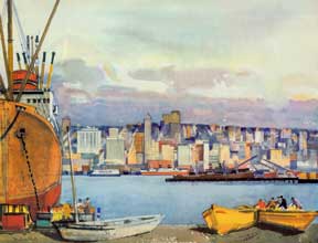 Item #05-1829 Seattle Waterfront. Millard Sheets