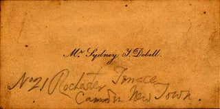 Item #05-2098 Calling card with invitation to tea in pencil on verso.Dobell, Sydney. Sydney Dobell