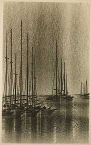 Item #05-2115 Sailboats in Port. Richard Aberle Florsheim