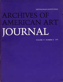 Item #07-0085 Archives of American Art Journal, Vol. 15, No. 4, 1975. Smithsonian Institution