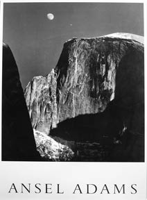 Item #07-0159 Moon and Half Dome. Yosemite National Park, 1960. Ansel Adams