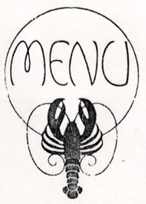 Letterpress Metal Cut Artist - Menu. (Header of a Menu with Lobster)