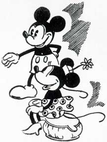 Item #07-0267 Mickey and Minnie Mouse. Letterpress Metal Cut Artist