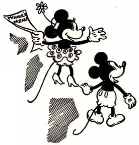 Item #07-0334 Mickey and Minnie Mouse (Minnie's Menu). Letterpress Metal Cut Artist