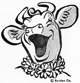 Item #07-0336 Elsie the Borden cow mascot. Letterpress Metal Cut Artist