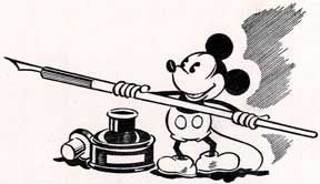Item #07-0341 Mickey Mouse with pen and ink. Letterpress Metal Cut Artist