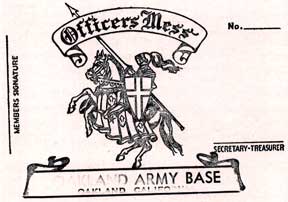 Item #07-0343 Oakland Army Base. Officers' Mess. Letterpress Metal Cut Artist