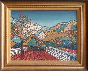 Item #07-0386 Landscape in the manner of Van Gogh. M. Schaer