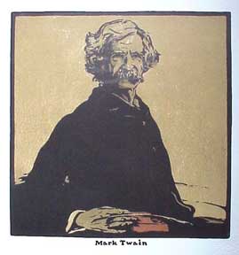 Item #07-0463 Portrait of Mark Twain (David Goines after William Nicholson). William Nicholson