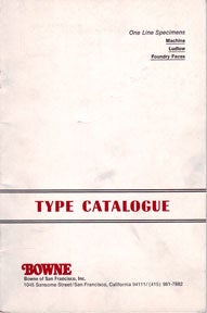 Item #07-0797 Type Catalogue. Inc Bowne of San Francisco