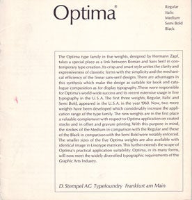 D. Stempel AG Typefoundry - Optima