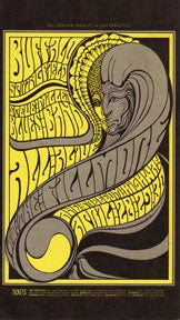 Item #07-0816 Postcard reproduction of psychedelic poster for a Buffalo Springfield concert. Bill...