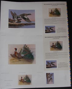 Item #07-1034 Washington Upland Bird Stamp Print. Nisqually Wigeons and Dad's Pheasants. Dale...