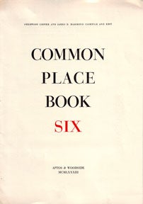 Item #07-1174 Prospectus for Common Place Book Six. Sherwood Grover, eds James D. Hammond