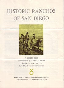 Item #07-1175 Prospectus for Historic Ranchos of San Diego. Cecil C. Moyer, Richard F. Pourade.