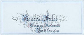 Fales, Brigadier General. E.W. - Calligraphic Design for a Sign for the General