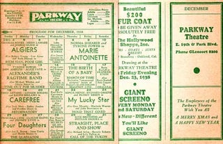 Item #08-0170 Program for December, 1938. Parkway Theatre