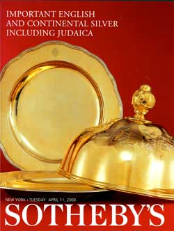 Item #08-0189 Important English and Continental Silver Including Judaica. New York Tuesday April...