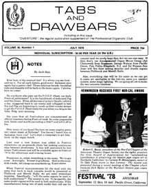 Item #08-0849 Tabs and Drawbars Magazine, v. 36 no. 1. July 1978. Pacific Council for Organ Clubs