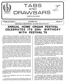 Pacific Council for Organ Clubs - Tabs and Drawbars Magazine, V. 38 No. 4. October 1979