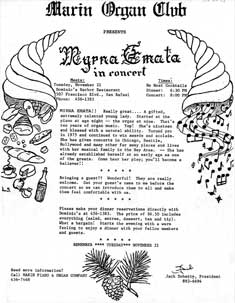 Item #08-0855 Marin Organ Club presents Myrna Emata in concert. Jack Doherty, the Marin Organ Club