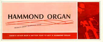 Item #08-0937 Hammond Organ: Music's Most Glorious Voice. Hammond Organ Company.