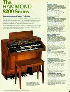 Item #08-0941 The Hammond 8200 Series: The Attainment of Spinet Perfection. Hammond Organ Company.