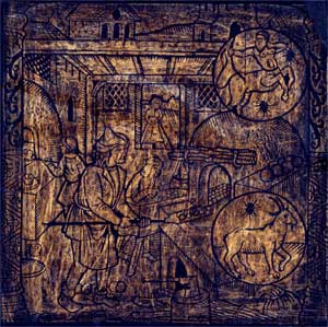 Item #08-1024 Medieval Baker's Marks (The Centaur and the Ram). Woodcut artist