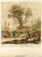 Item #09-0420 A Landscape, with a distant View of the sea; Claude himself drawing from the...