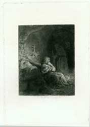 Item #09-0509 Religious personnages in a grotto. Charles Emile JACQUE