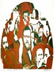 Item #09-0557 Lag B'omer Festival, Meron. (II, Baal Shem quote). Albert Garvey