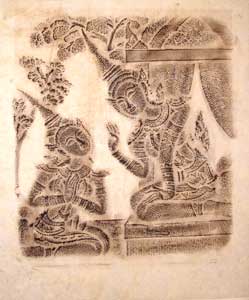 Mythology artist - Mae Thorani or Dewi Sri with Sedana