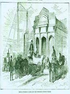 Item #10-0195 Sketch at the Erie R. R. Depot, New York--forwarding supplies to Chicago. Every...