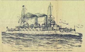 Illustrated Buffalo Express (N.Y.) - Type of the New American Battleship--How the Kearsarge and Kentucky Will Appear