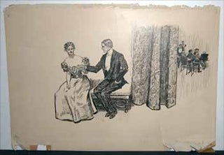 Item #10-0678 Elegant couple with a string quartet in background. Charles Dana Gibson, Style of