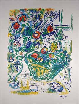 Item #10-0887 Still Life with Flowers and Fruit. Marc Chagall