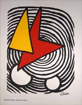 Item #10-0889 Red and Yellow Forms in a Black Swirl. Alexander Calder
