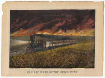 Item #11-0018 Prairie Fires of the Great West. Currier, Ives.